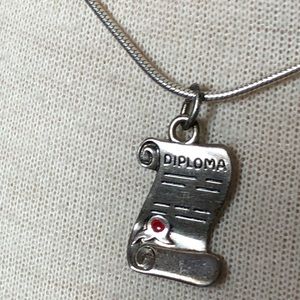 Sterling Silver Graduation Pendant Necklace 925